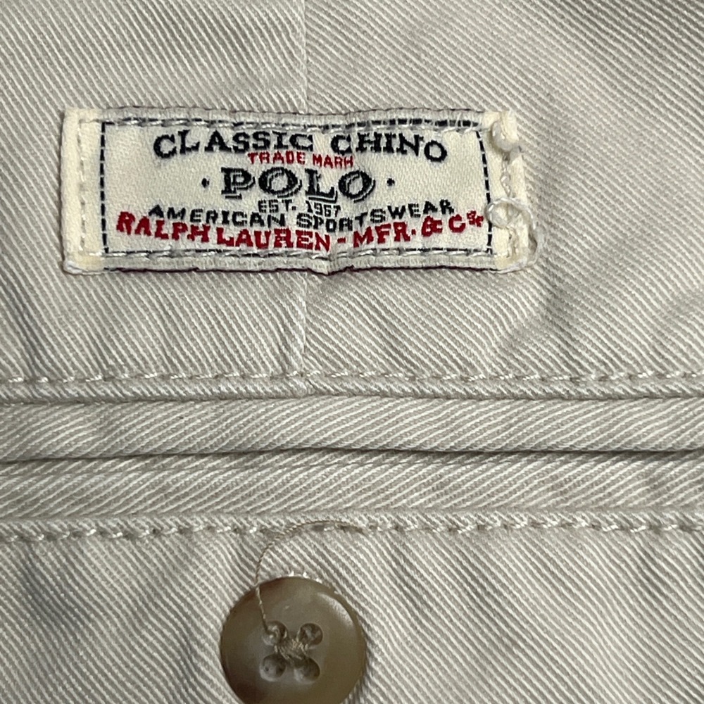 Polo Ralph Lauren Tyler Shorts Mens 38 Tan Pleated Classic Chino Cotton Khaki - Picture 5 of 8